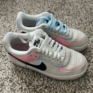 Nike Air Force 1 with Pink and Blue Highlights